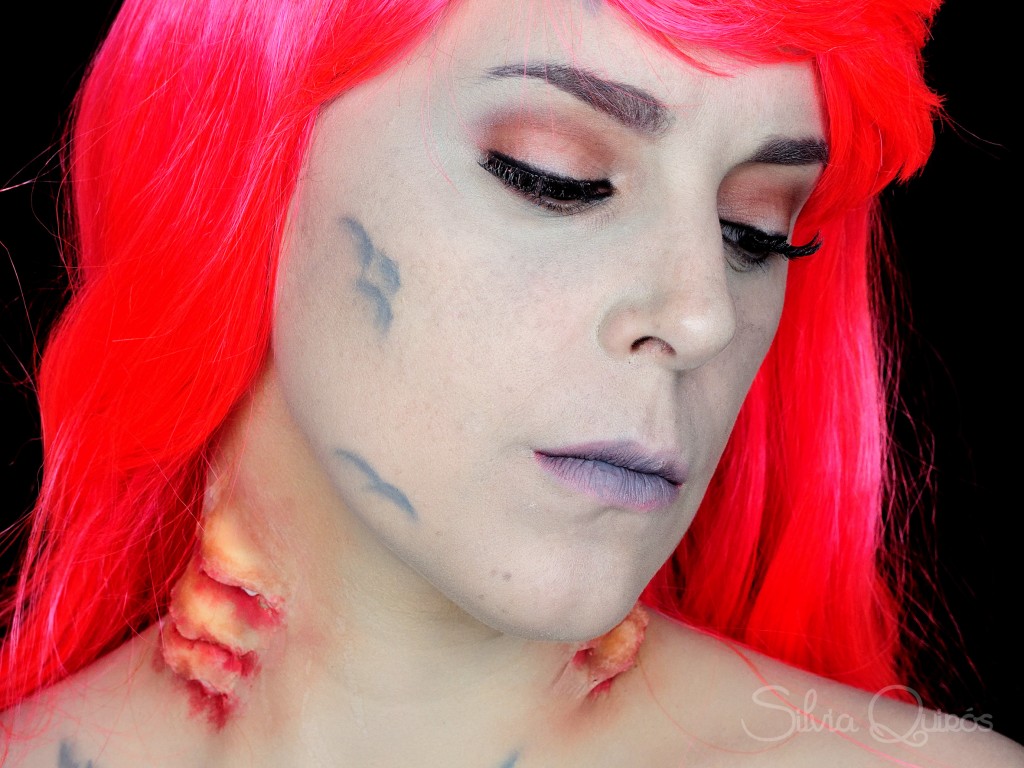 Ariel, Little Mermaid with gills special effects makeup
