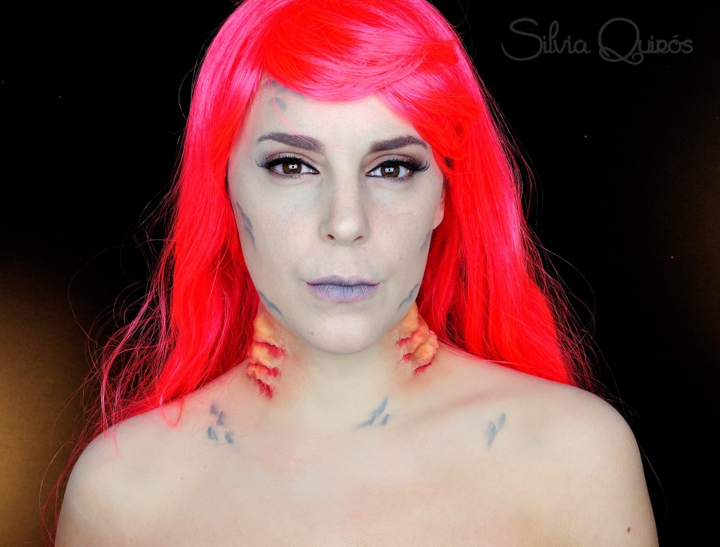 Ariel, Little Mermaid with gills special effects makeup