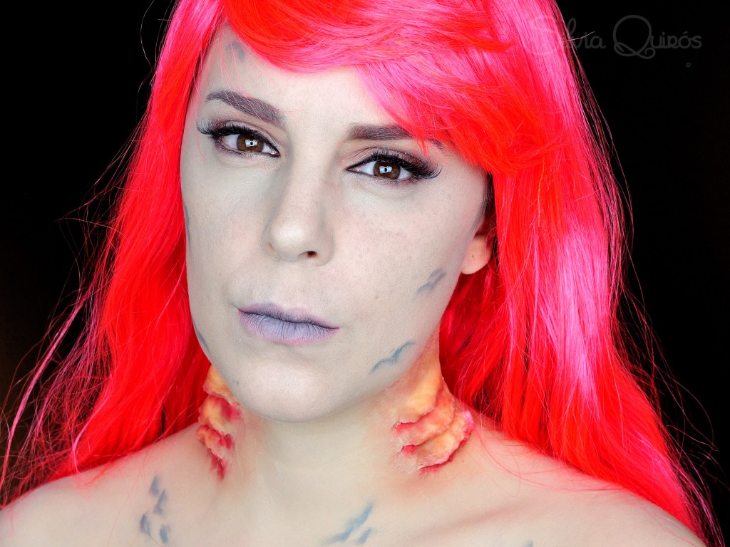 Ariel, La Sirenita con branquias maquillaje efectos especiales