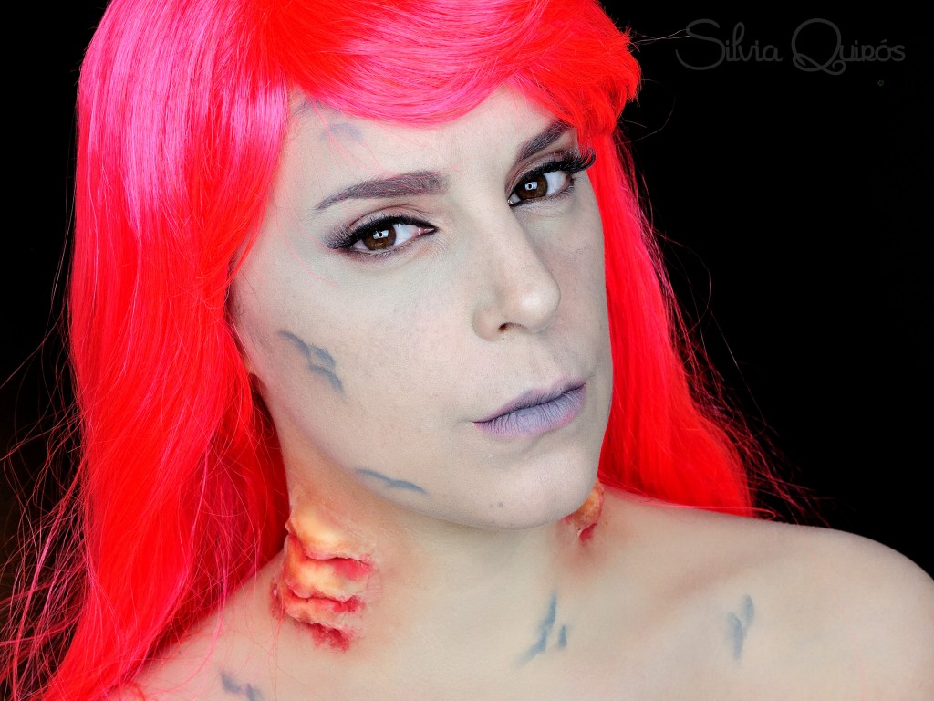 Ariel, La Sirenita con branquias maquillaje efectos especiales