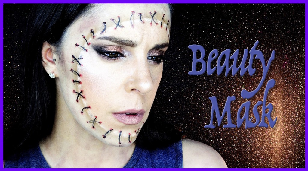 Beauty mask in a zombie makeup tutorial