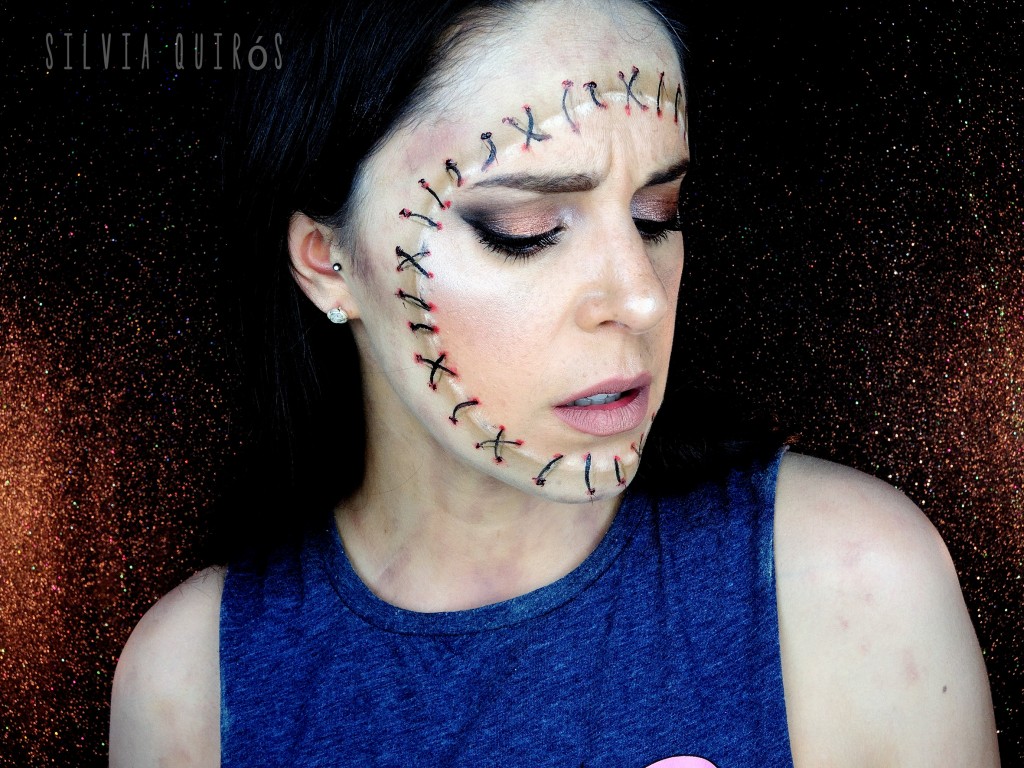Maquillaje máscara belleza en zombie
