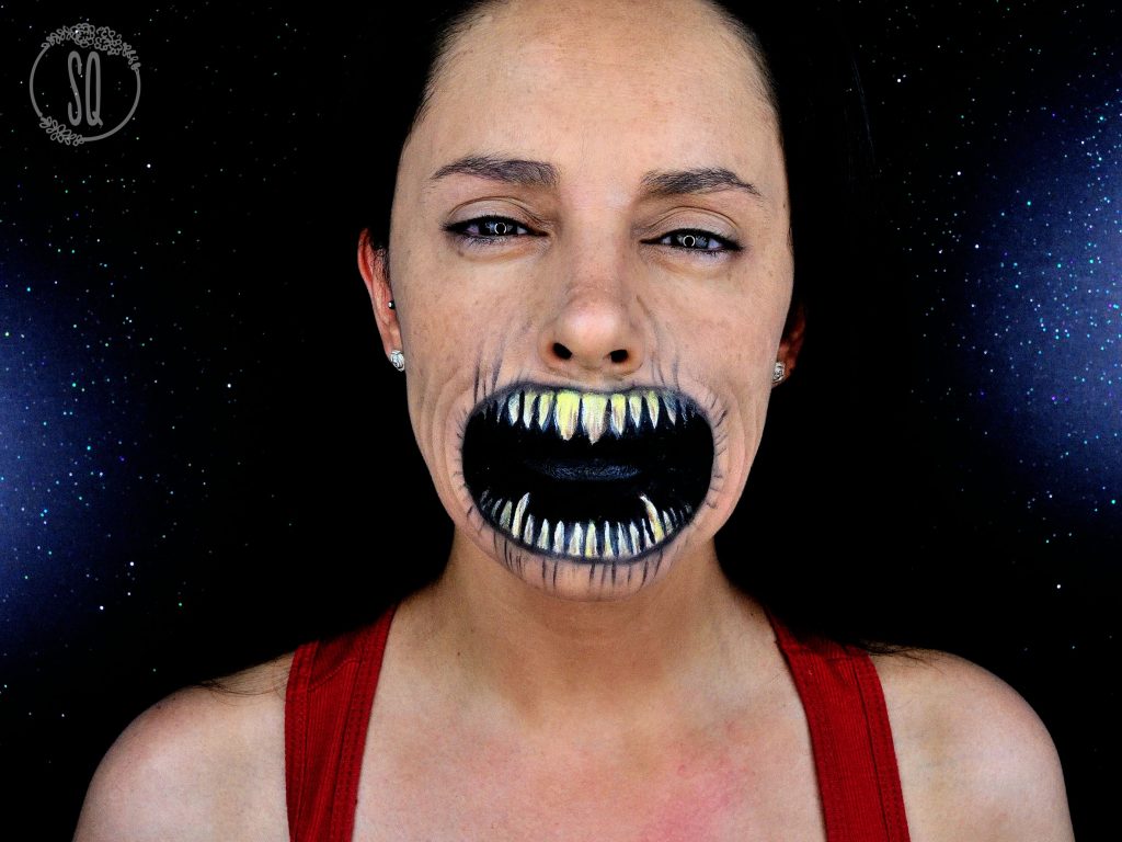 Easy devil mouth makeup effect tutorial