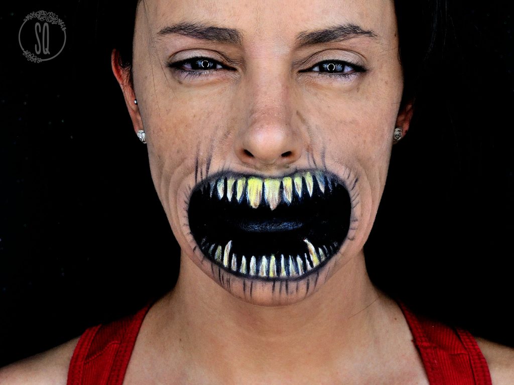 Easy devil mouth makeup effect tutorial