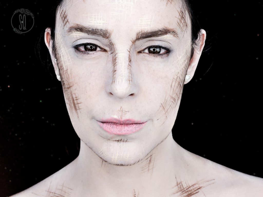 Drawn face effect fantasy makeup tutorial