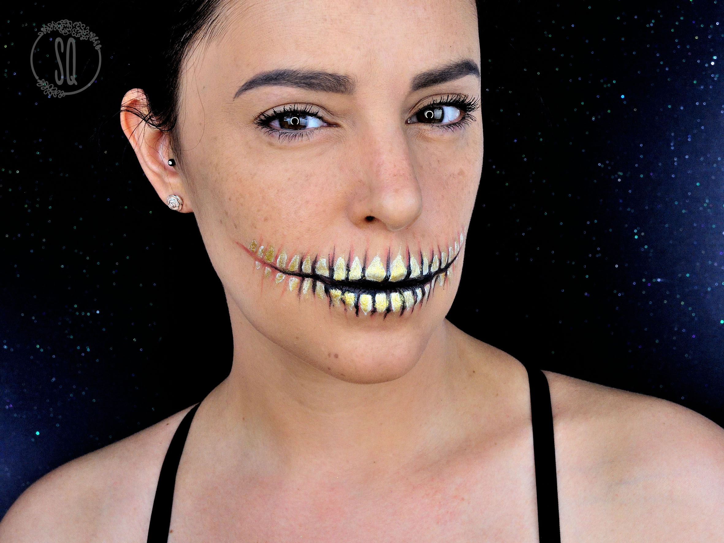 høst Berettigelse sorg Easy skeleton mouth makeup tutorial -