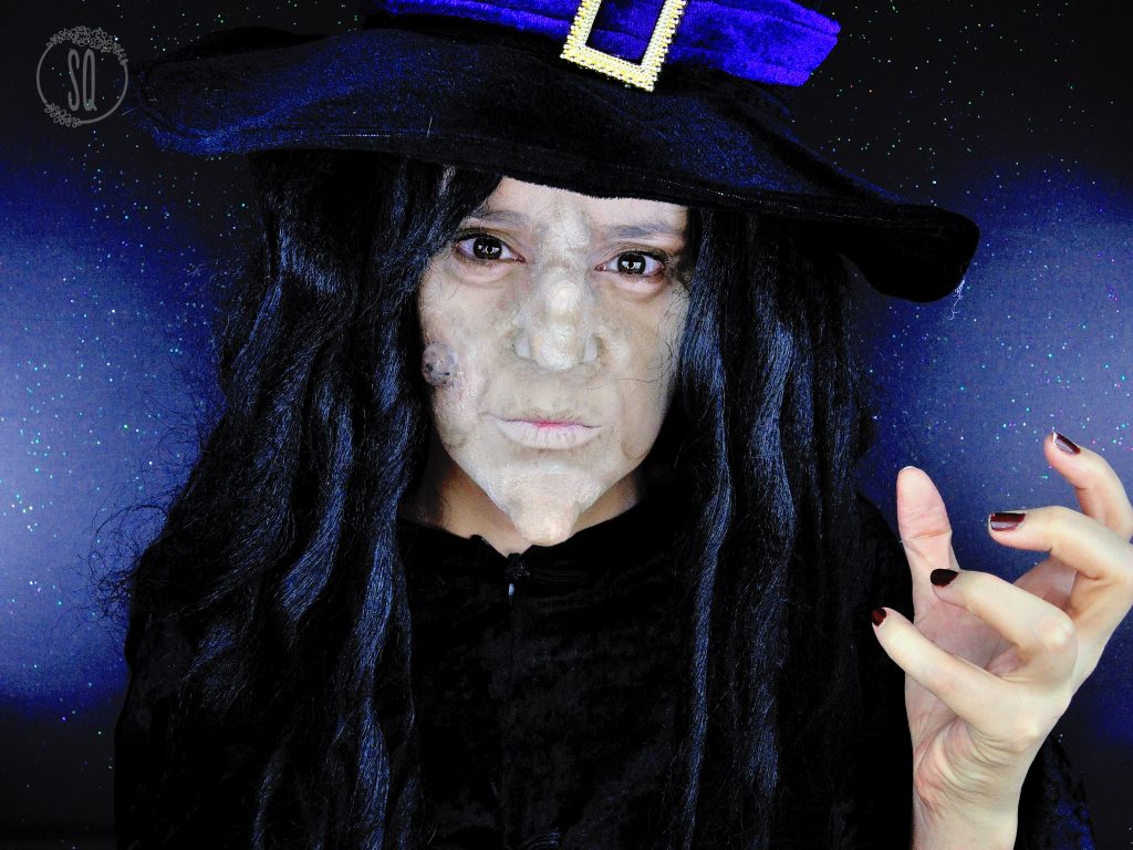 Evil Witch makeup tutorial using homemade prosthetics