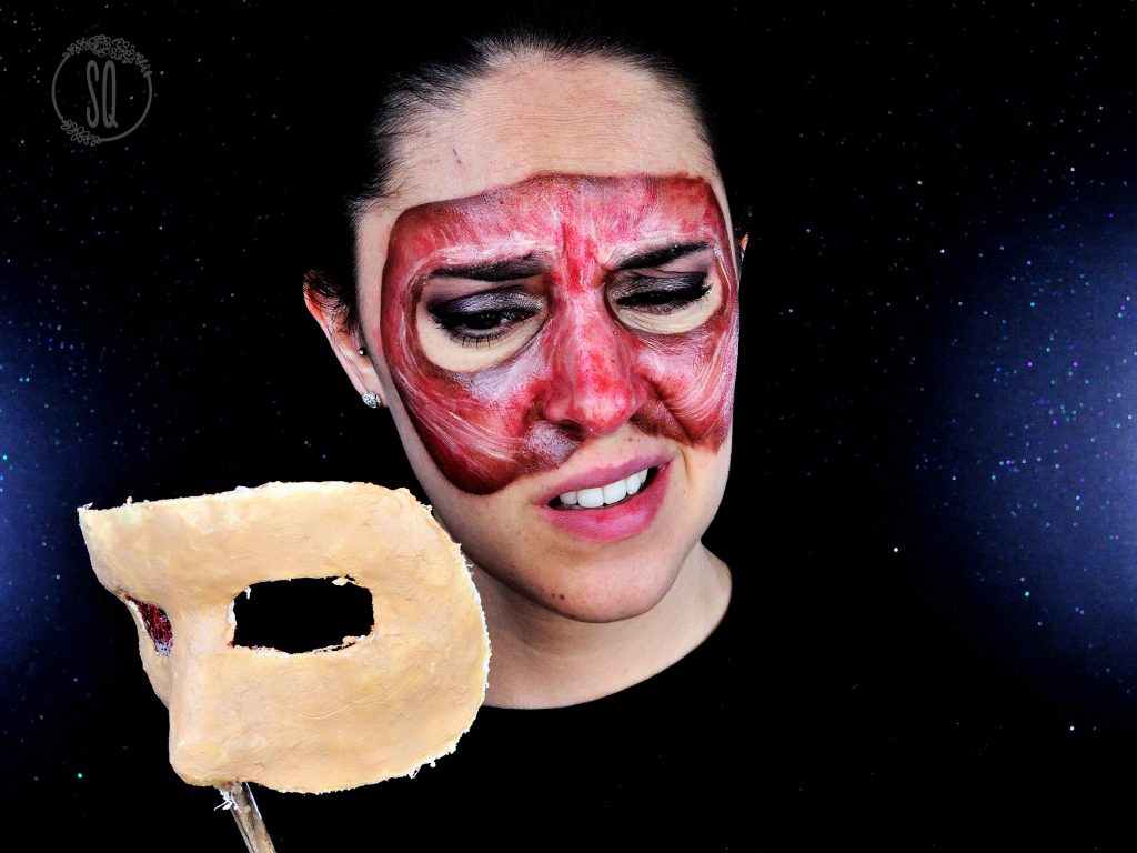 Mask made of flesh and face without skin tutorial for Halloween