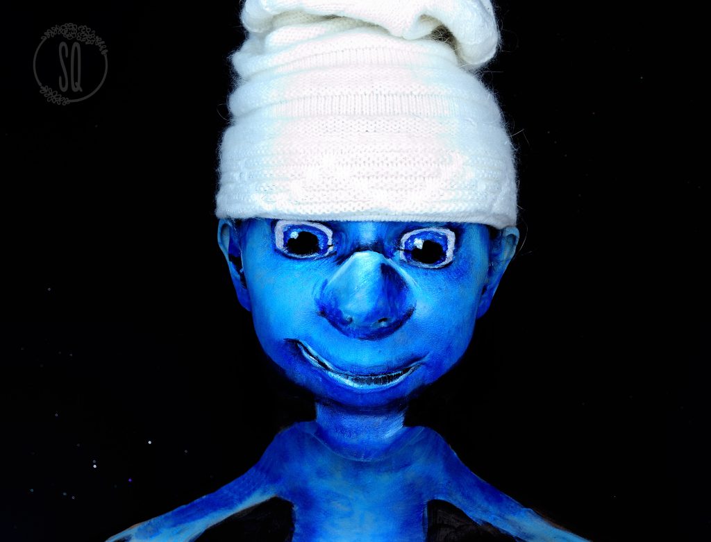 Clumsy Smurf from The Smurfs movie makeup tutorial