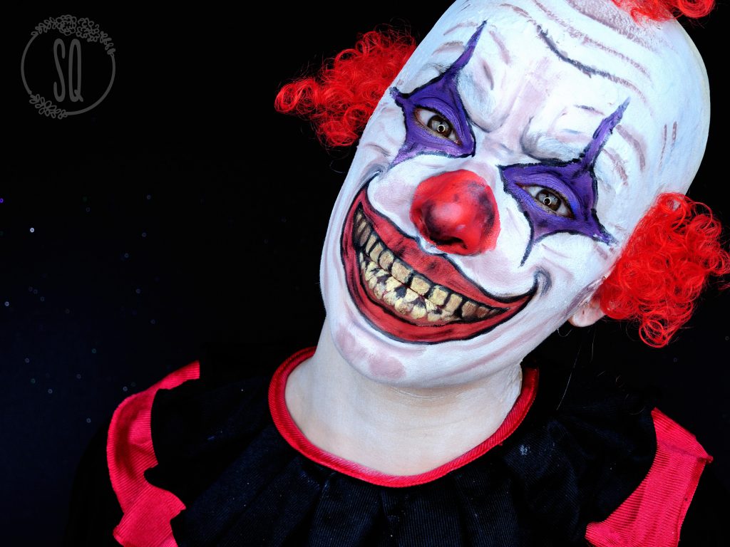 Evil clown makeup tutorial