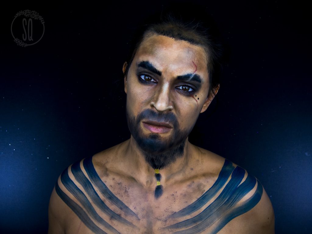 Makeup transformation into Khal Drogo, serie from Game of Thrones