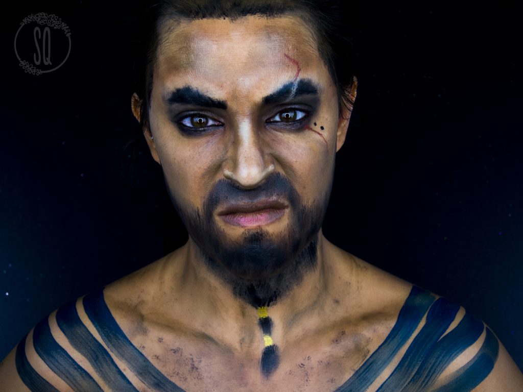 Makeup transformation into Khal Drogo, serie from Game of Thrones