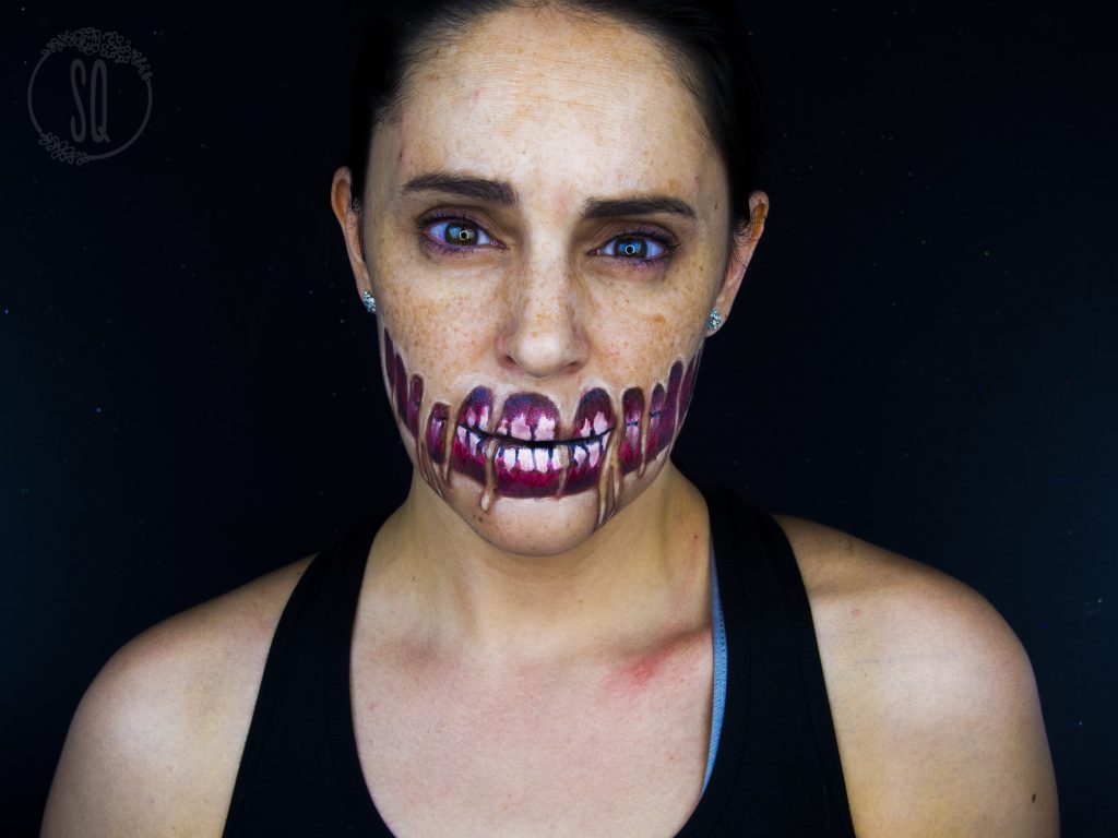 Efecto piel derretida, maquillaje Halloween