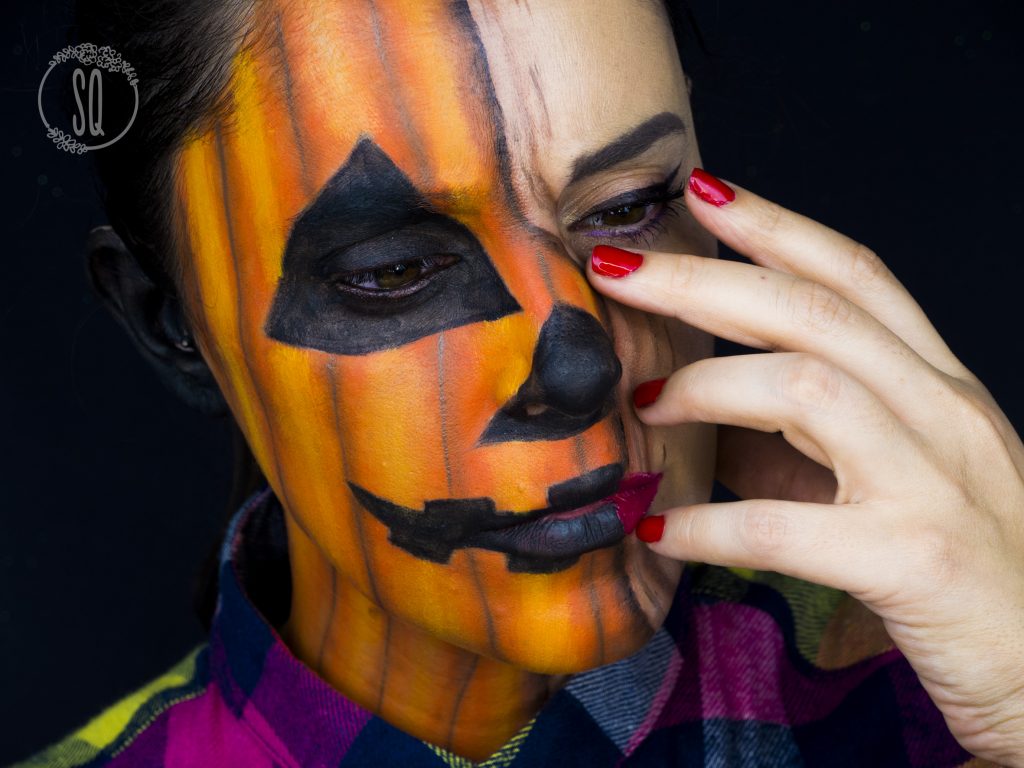 Hidden pumpkin makeup effect