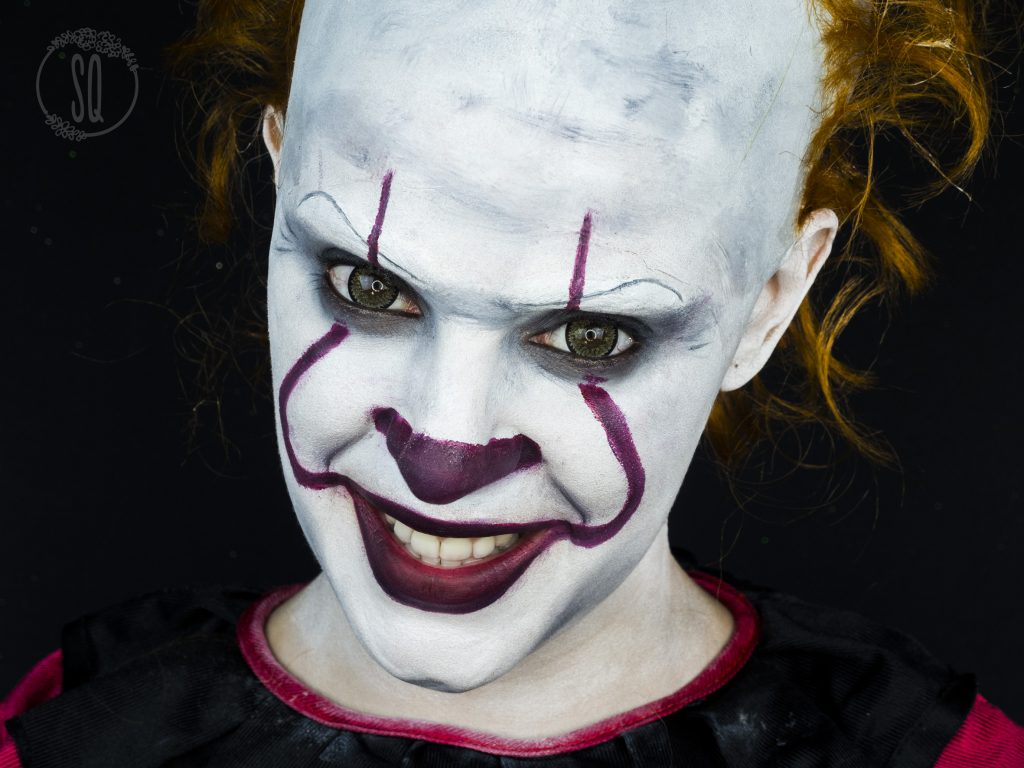 Pennywise clown makeup from IT