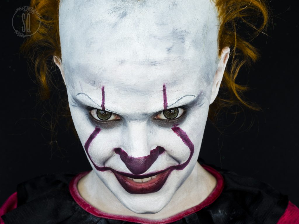 Pennywise clown makeup from IT