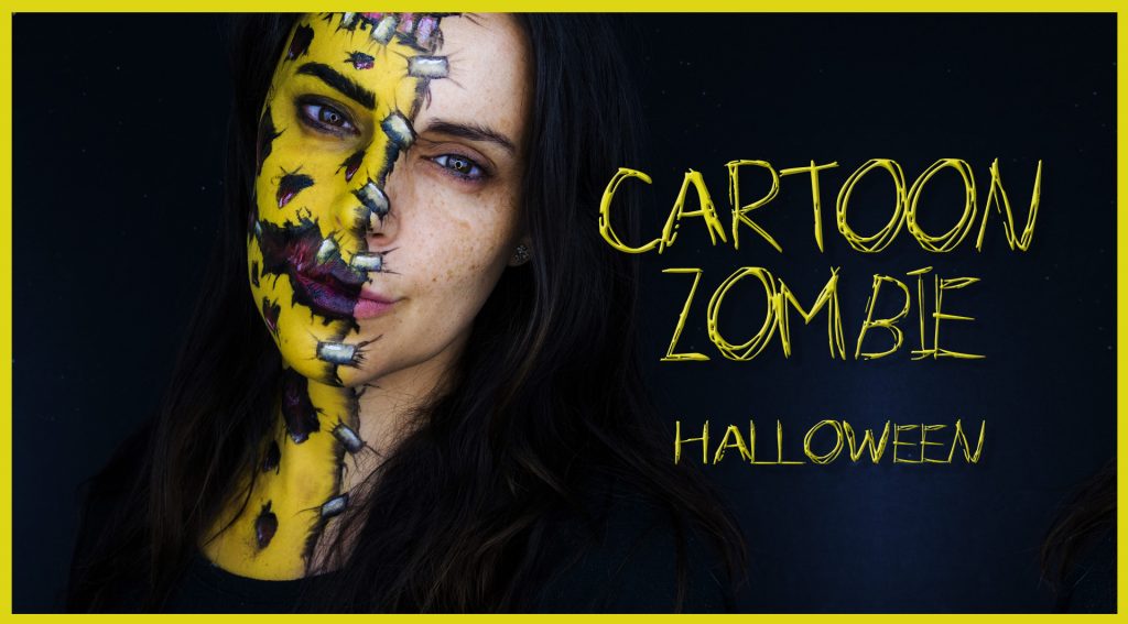 Cartoon zombie makeup look