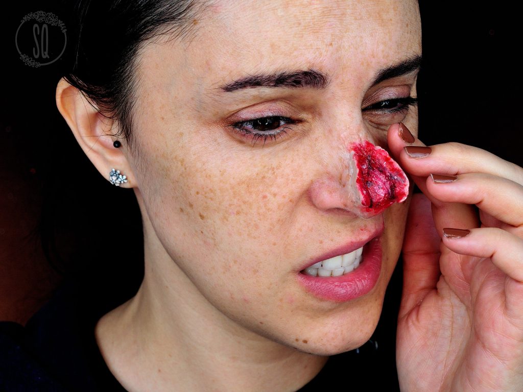 Bursted nose makeup tutorial FX