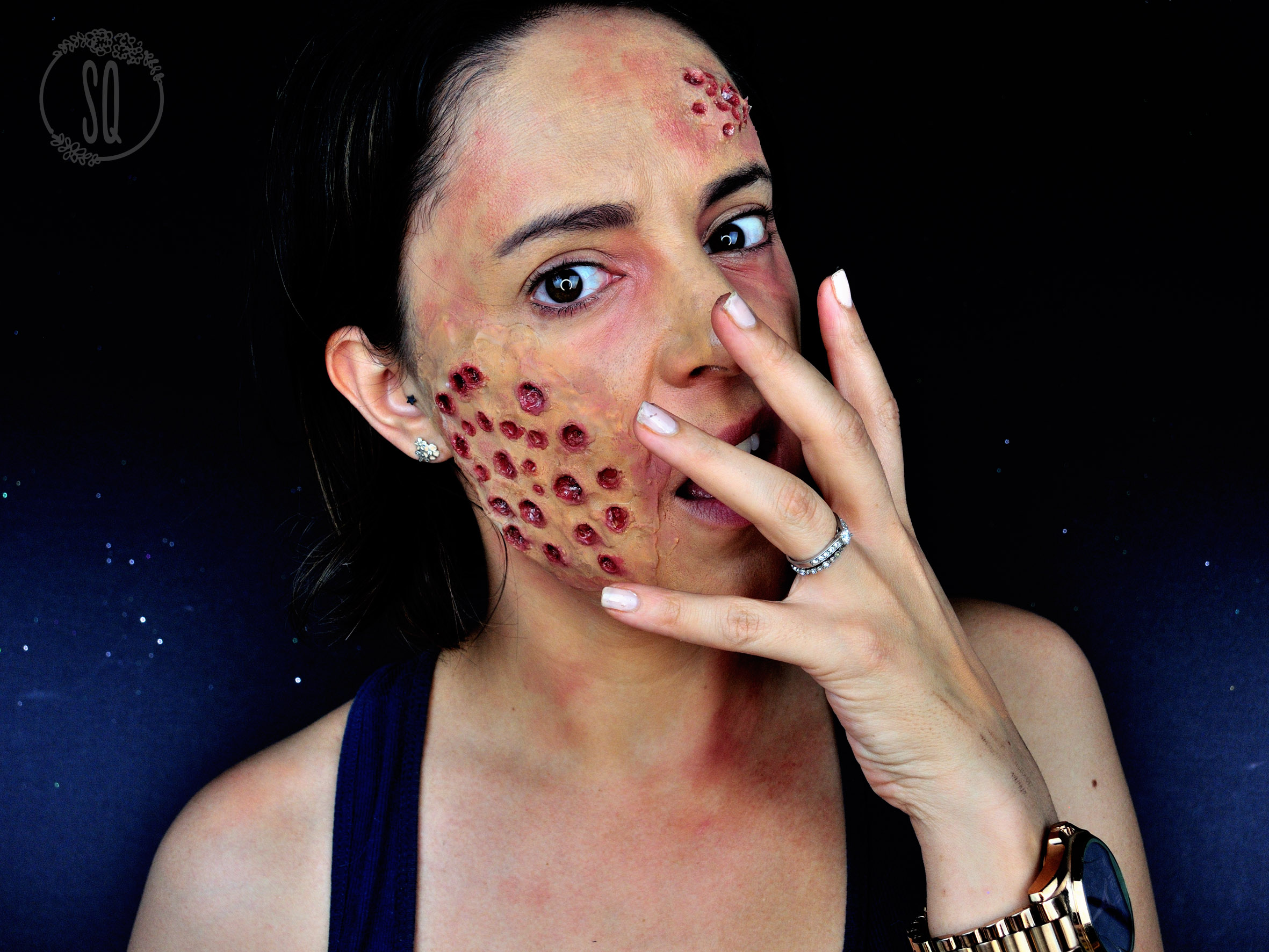 podning Som Overstige Halloween Makeup tutorial, Trypophobia effects -